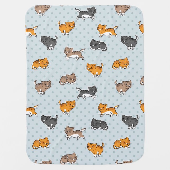 pattern with funny cats receiving blanket (Front)