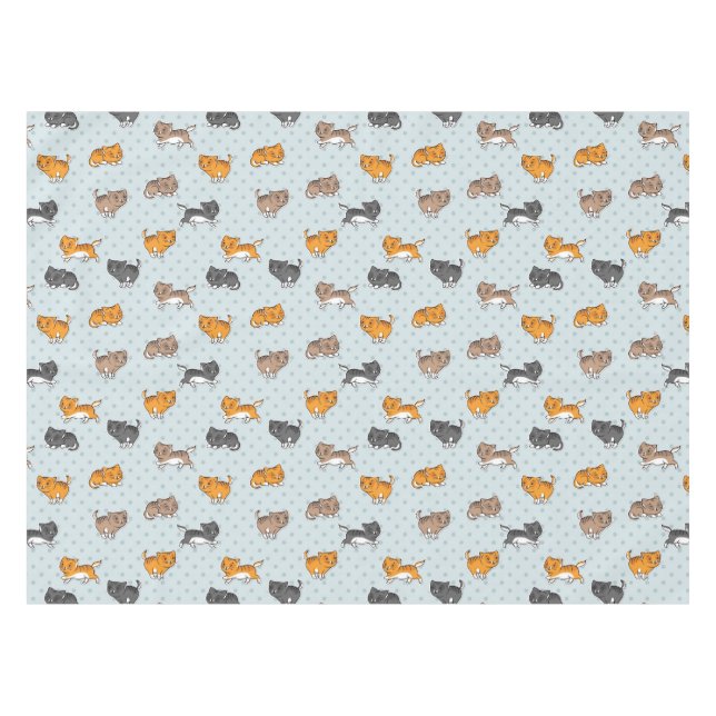 pattern with funny cats tablecloth (Front (Horizontal))