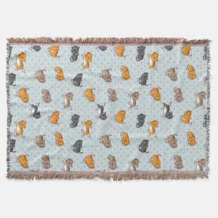 pattern with funny cats throw blanket