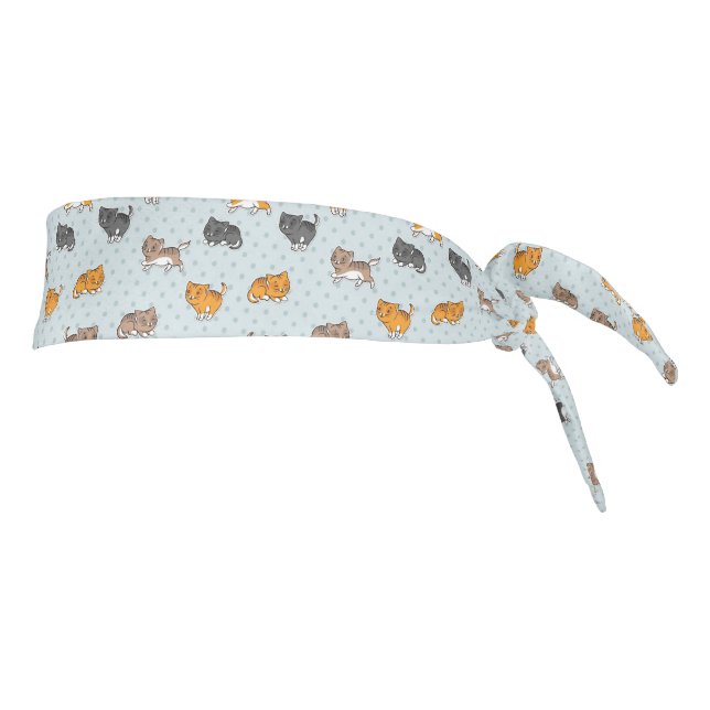 pattern with funny cats tie headband (Rotate 90)