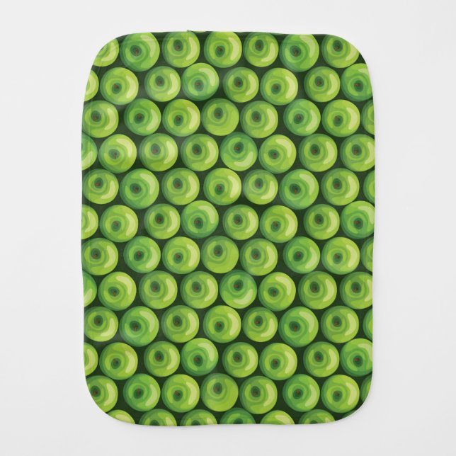Pattern with Green Apples Baby Burp Cloth (Front)