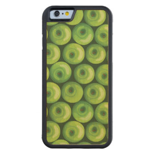 Pattern with Green Apples Carved Maple iPhone 6 Bumper Case