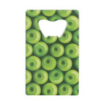 Pattern with Green Apples Credit Card Bottle Opener
