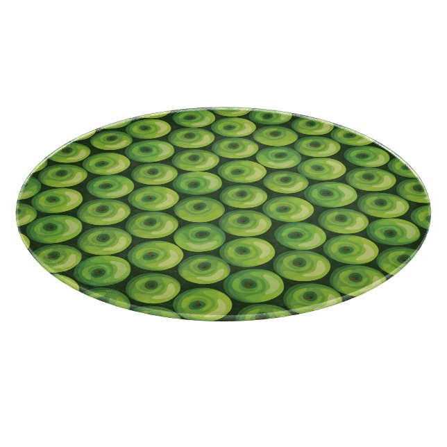Pattern with Green Apples Cutting Board (Corner)