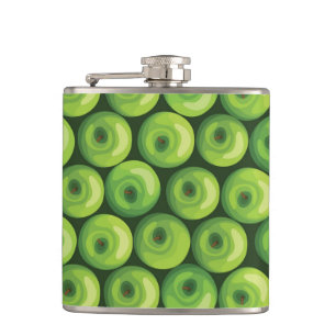 Pattern with Green Apples Flask