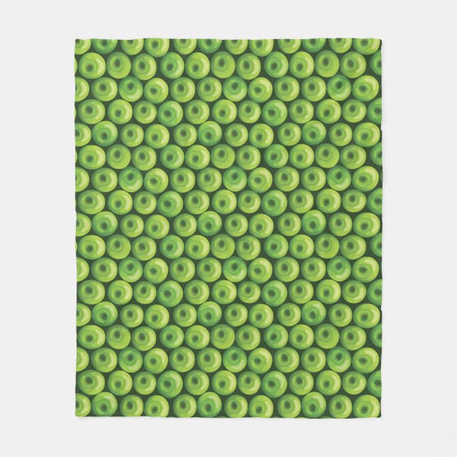 Pattern with Green Apples Fleece Blanket (Front)