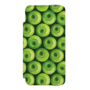 Pattern with Green Apples iPhone SE/5/5s Wallet Case