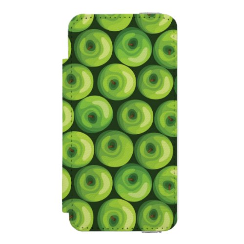 Pattern with Green Apples iPhone SE55s Wallet Case