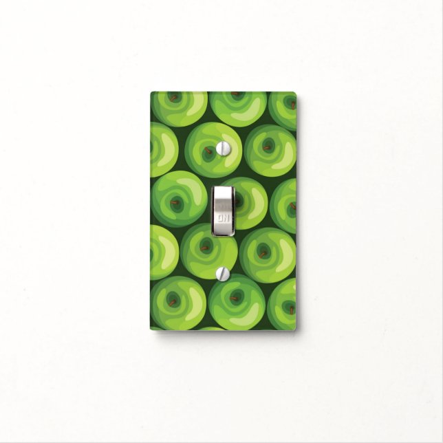Pattern with Green Apples Light Switch Cover (In Situ)