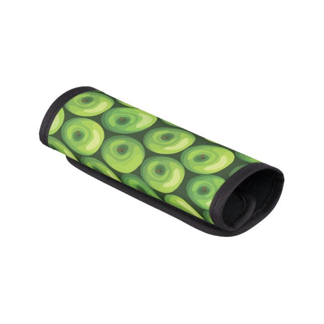 Pattern with Green Apples Luggage Handle Wrap (Angled)