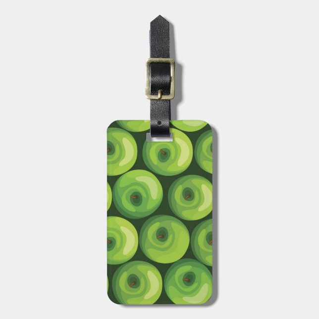 Pattern with Green Apples Luggage Tag (Front Vertical)