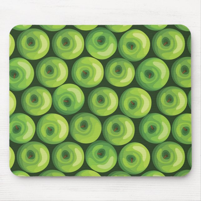 Pattern with Green Apples Mouse Pad (Front)