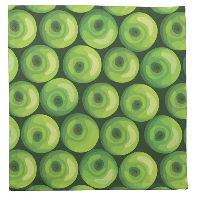 Pattern with Green Apples Napkin (Front)