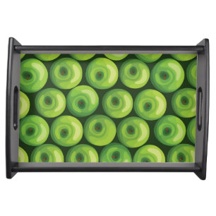 Pattern with Green Apples Serving Tray