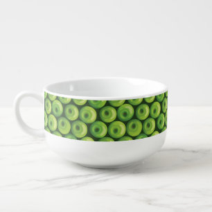 Pattern with Green Apples Soup Mug