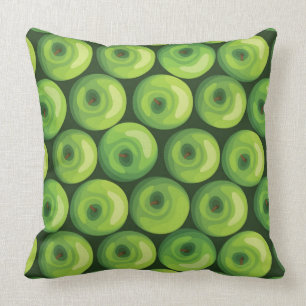 Pattern with Green Apples Throw Pillow
