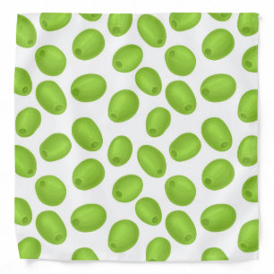 Pattern with  green olives bandana