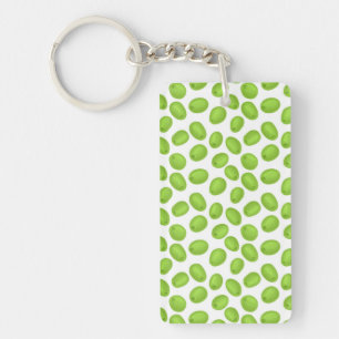 Pattern with  green olives keychain
