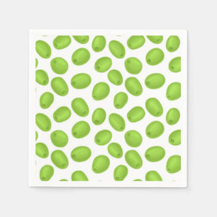 Pattern with  green olives napkins