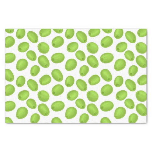 Pattern with  green olives tissue paper