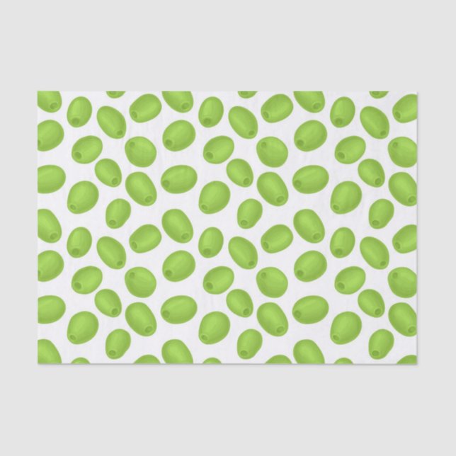 Pattern with  green olives tissue paper (Front)