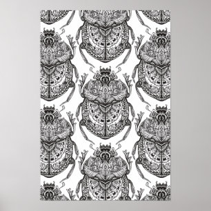 Pattern With Hand Doodle 2 Poster