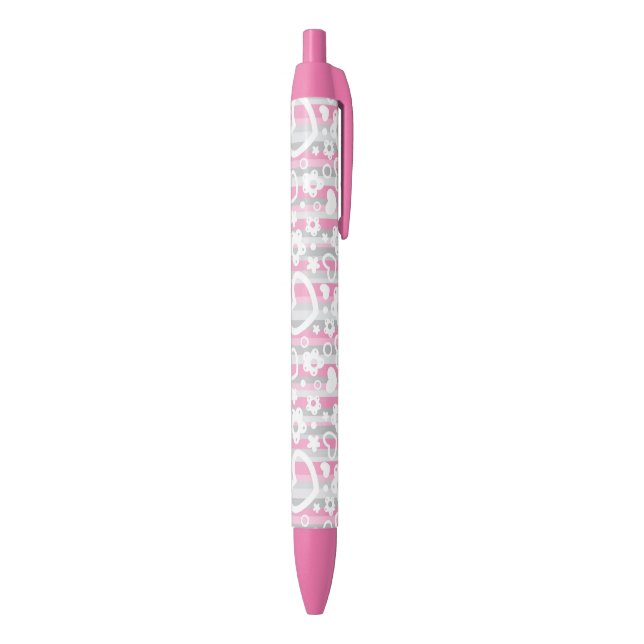 Pattern with Hearts and Flowers Pen (Bottom (Vertical))