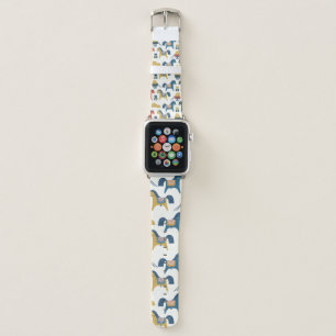 Pattern with horses inspired by scandinavian art.  apple watch band