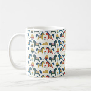 Pattern with horses inspired by scandinavian art. coffee mug