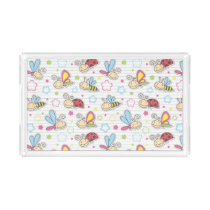 pattern with insects acrylic tray