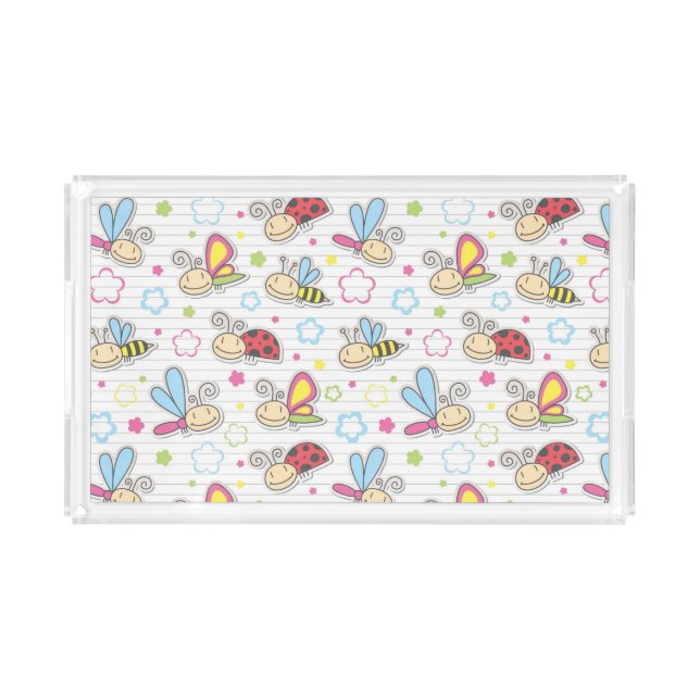 pattern with insects acrylic tray (Front)