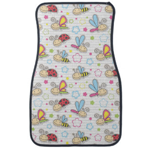 pattern with insects car mat
