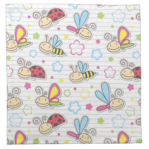 pattern with insects cloth napkin