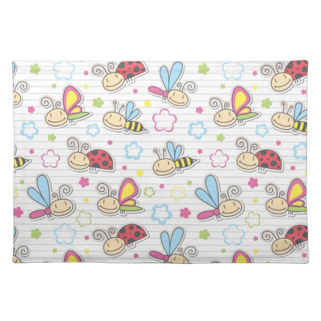 pattern with insects cloth placemat (Front)