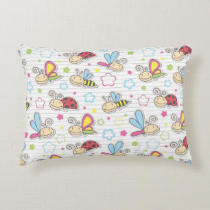pattern with insects decorative pillow