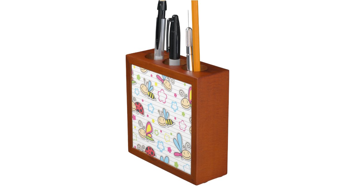 Insect Storage Desk pattern with insects desk organizer | Zazzle