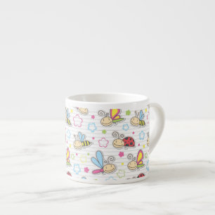 pattern with insects espresso cup