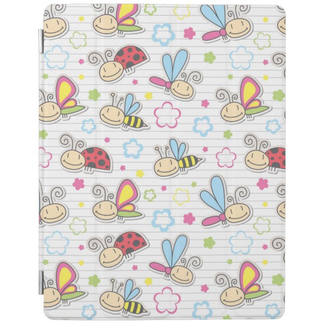 pattern with insects iPad smart cover (Front)