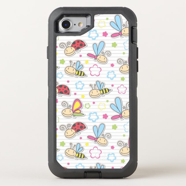 pattern with insects otterbox iPhone case (Back)