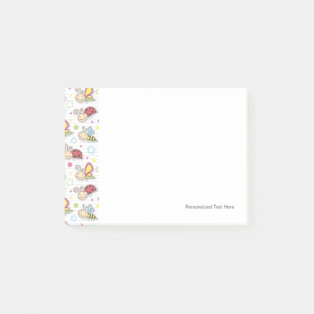 pattern with insects post-it notes (Front)