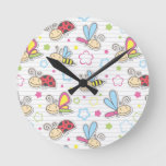 pattern with insects round clock