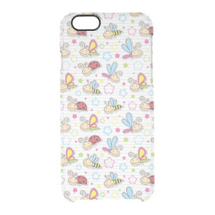 pattern with insects clear iPhone 6/6S case