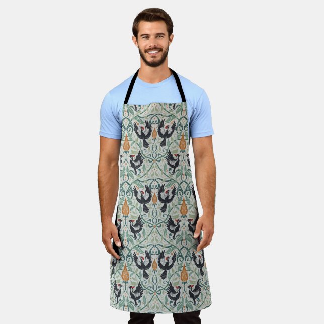 Pattern with Ivory-billed woodpeckers Apron (Worn)