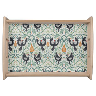 Pattern with Ivory-billed woodpeckers Serving Tray