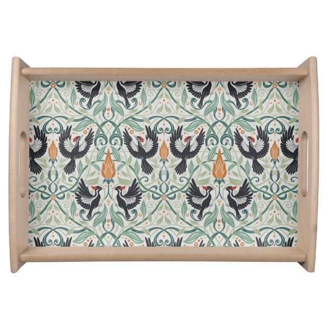 Pattern with Ivory-billed woodpeckers Serving Tray (Front)