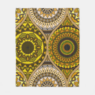 Pattern with mandalas. Vintage decorative elements Fleece Blanket