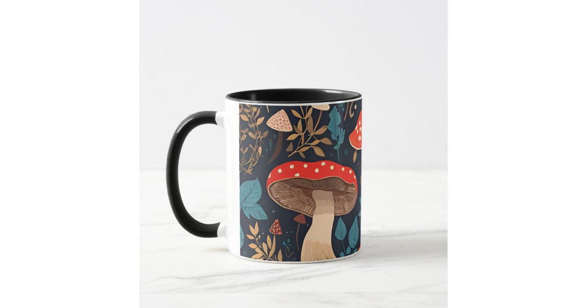 Funky Mushroom Pattern Coffee Mugs