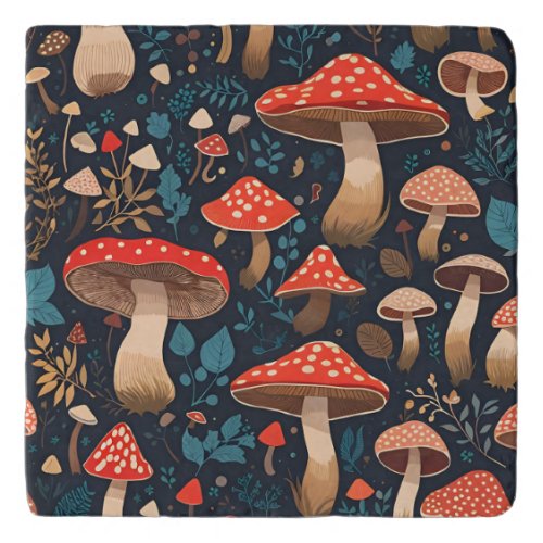 Pattern with mushrooms  trivet