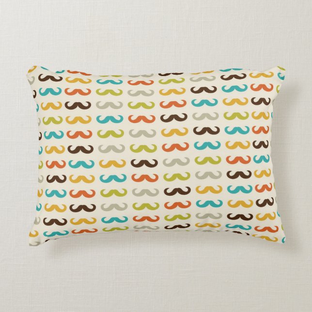 Pattern with mustache accent pillow (Front)