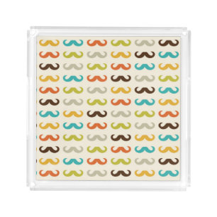 Pattern with mustache acrylic tray